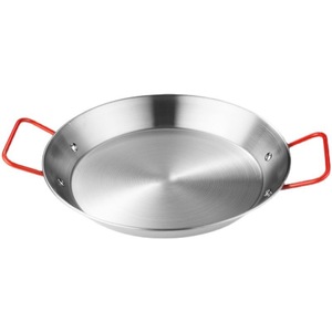 Korean Style Gold Spanish <strong>Paella</strong> <strong>Pan</strong> Silver Stainless Steel <strong>Paella</strong> Frying Cooking <strong>Pan</strong> for Homes or Restaurants Premium - Product Image 1