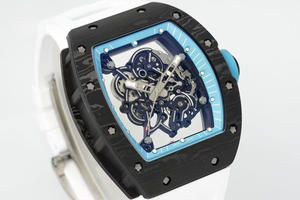 Montre mécanique automatique de haute qualité avec design creux, couleur noire et bleue assortie, tourbillon, cristal saphir, fibre de carbone - Product Image 2