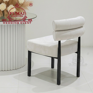 FUMAI FURNITURE Modern White Fabric Hotel <b>Chair</b> With Tapered Legs And Solid <b>Back</b> For Indoor Use - Product Image 5