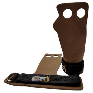 ถุงมือยกน้ำหนักหนัง 2 รู, ที่จับมือสำหรับออกกำลังกายและที่จับยิมนาสติกสำหรับการดึงข้อ, เคตเทิลเบลล์, ยกน้ำหนัก, ดึงข้อ, คาลเลราส - Product Image 3