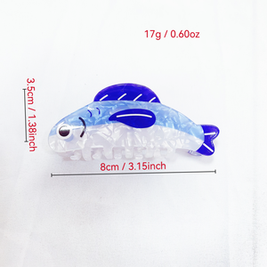 Pinza para el pelo con diseño <span class=keywords><strong>de</strong></span> animales marinos tropicales (peces y tiburones) estilo dulce, para la parte trasera <span class=keywords><strong>de</strong></span> la cabeza, accesorios para el cabello, 2026 RTS - Product Image 2