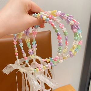 Diadema de primavera colorida para niños Banda de cinta de tarjeta de pelo roto para niña pequeña - Product Image 3