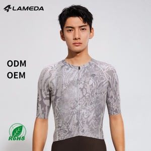 Jersey Sepeda LAMEDA Custom Pria Kerah Rendah Aero Bernapas untuk Tim Profesional - Product Image 1