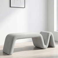 Banc en tissu au design créatif pour salon moderne, ottoman tendance, table basse pour entrée, maison, hôtel, mobilier