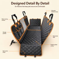 Housse de siège de voiture pour chien à trois panneaux en tissu Oxford imperméable, extenseur de siège arrière de voiture et tapis pour animaux de compagnie toutes saisons avec rembourrage en polyester