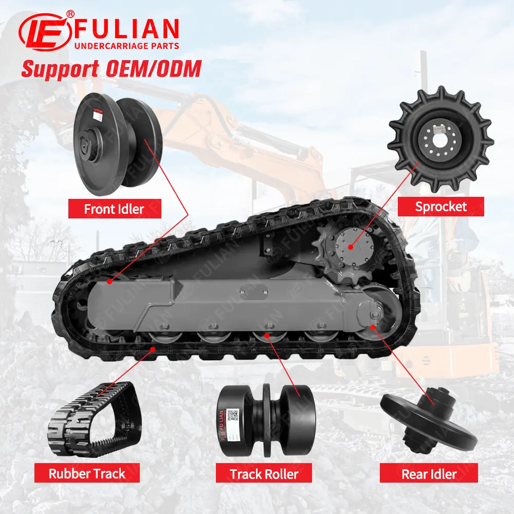 Compact Track Loader Undercarriage Parts Rubber Track Sprocket Track Bottom Roller Front Idler Traseiro Idler PARA Marca Múltipla