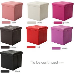 Tabouret de salon minimaliste en similicuir noir, boîte pliante, <span class=keywords><strong>banc</strong></span> de rangement pour <span class=keywords><strong>chaussures</strong></span> - Product Image 2