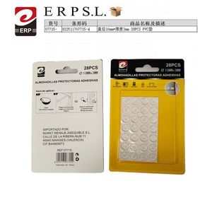 Coussinets de protection Erpsl 10 mm x 3 mm, 28 pièces, coussin en PVC adhésif pour meubles, modèle 07715, Chine - Product Image 2