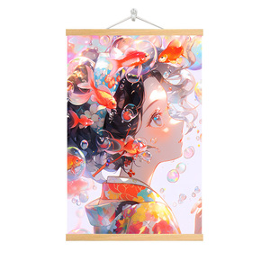 Quadro Decorativo Tradizionale Cinese Stile Antico Fresco con Cornice in Legno Massello e Supporto in Tela per Soggiorno - Product Image 5