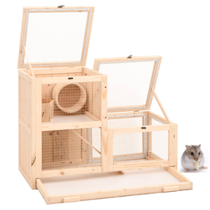 Küçük hayvanlar Hutch egzersiz oyun evi Gerbil kafes Hamster kafes katı ahşap köknar ahşap Hamster kafes - Product Image 2