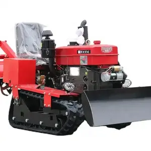 Mini Tracked Micro Tiller Loader, Garden Diesel Agricultural Tractor, Small Size, Flexible Operation Factory Supply