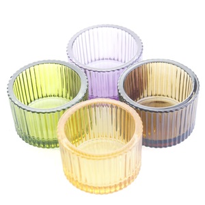 Trang Trí Nội Thất Lãng Mạn Sang Trọng Nhỏ Nhỏ Nến Thủy Tinh Lọ Trà Đầy Màu Sắc Ánh Sáng Container Nến Chủ - Product Image 3