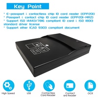 Vente au détail gratuit SDK ICAO9303 Agent de voyages Duty Free Airport Hotel Document Scanner OCR MRZ ID Card Driver License