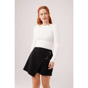 Suéter Blanco de Cuello Redondo para Mujer, Manga Larga, Anti-Pilling, 14 Gg, Estilo Minimalista Normcore - Product Image 6