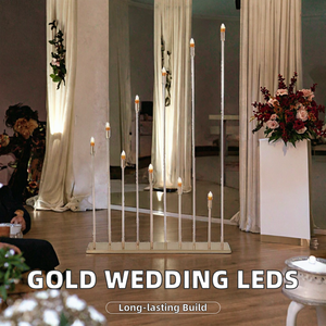 Lumières LED dorées en métal pour mariage, alimentation CA, pour décorations de scène de mariage, allée, fête, événement - Product Image 3