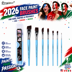 Giorgione - Offre Spéciale : Ensemble de 7 Pinceaux à Peinture en Nylon pour le <span class=keywords><strong>Visage</strong></span> avec Étui en Plastique – Qualité Supérieure - Product Image 1