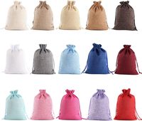 Pochette en jute naturelle, sac en lin, petits sacs réutilisables en chanvre avec cordon de serrage, sacs pour bijoux et courses