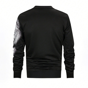 Felpa girocollo da uomo a maniche lunghe 100% poliestere stampa con <span class=keywords><strong>leone</strong></span> a sbuffo tessuto in pile di spugna francese per il commercio estero - Product Image 2