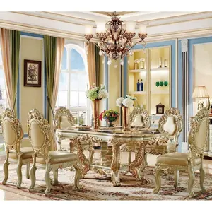 Conjunto de mobiliário sala de jantar, conjunto de champagne dourado 2.0m mesa de jantar e cadeiras desenhos projetos