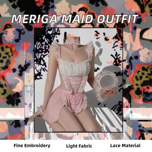 Disfraz de Mucama Francesa Meriga Sexy para Mujer Madura, Modelo 256, Uniforme de Cosplay Japonés, Encaje Bordado, Nailon Elástico Ligero - Product Image 2