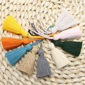 Erkoumi Écologique Bleu Couleur 5cm Long Longe Suspendus Oreilles Coton 11cm Gland Frange pour Rideaux Enfants Jouets Décorations - Product Image 1