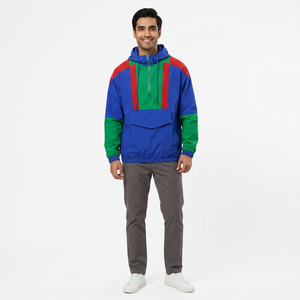 Offre Spéciale Meilleure vente Logo imprimé personnalisé hommes veste coupe-vent nouveauté couleur bloc coupe-vent Anorak veste pour hommes - Product Image 1