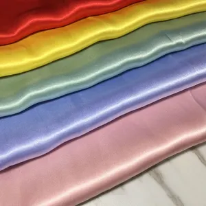 Prezzo di fabbrica all'ingrosso 50D poly satin-fabrics bridal charmeuse poliestere stretch tessuto di raso di seta per pigiama