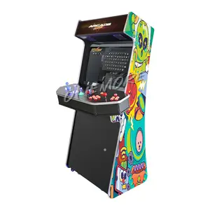 Empat pemain 32 "Monitor Silm tegak mesin Arcade 10000 + game dalam 1 dengan 3 inci kontrol Trackball LED