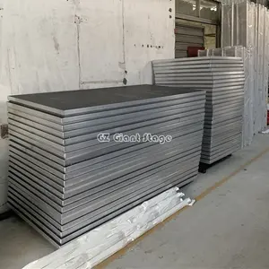 Plateforme de scène pliante portable, cadre en aluminium, surface en bois, nouveau prix 2019