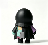 Figurine statique gothique en vinyle OEM, motif fantôme vaudou, patchwork multicolore, yeux brodés au point de croix, noir, vente en gros usine Chine