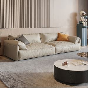 घर फर्नीचर पांडा चमड़े सोफा सेट कमरे में रहने वाले अनुभागीय सोफे सफेद चमड़े - Product Image 3