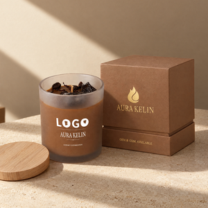 Bougie d'aromathérapie moderne en cire de soja 8OZ 10OZ 12OZ avec logo et options de couleur personnalisés, pot en verre fait main pour mariage, décoration intérieure, cadeau - Product Image 2