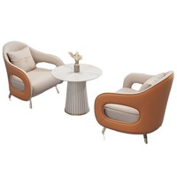 Ensemble de table et chaises de négociation pour bureau commercial, style moderne minimaliste de luxe léger, et canapé de réception d'invités pour salon d'affaires