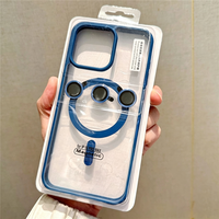 Coque de téléphone magnétique en acrylique mat avec protection intégrée de l'objectif de l'appareil photo, étui antichoc pour iPhone 12 13 14 15 Plus 16 Pro Max