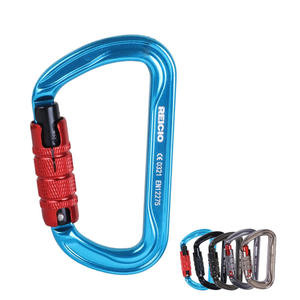 CE sertifikalı d-şekil alüminyum 30kN karabina açık dağ tırmanma kurtarma düşme koruma ekipmanları - Product Image 1