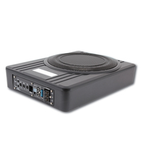 Özel Logo 10 İnç Koltuk Altı Aktif Subwoofer Araba Ses Sistemi İnce Bas Kutusu 12V Yüksek Güçlü Tepe Değeri Evrensel Araba Hoparlörü