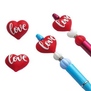 Nouvelles conceptions de perles focales en silicone pour la Saint-Valentin, perles de stylo fantaisie, fournitures de bricolage pour la création de stylos perlés et de porte-clés - Product Image 2