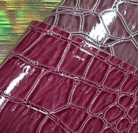 Cuir synthétique PVC gaufré effet crocodile brillant 0,5 mm en gros pour sacs à main, chaussures, artisanat et décoration de surfaces de table