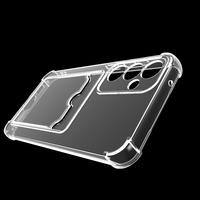 Fente pour carte de poche pare-chocs étui de téléphone portable en TPU souple Transparent pour Samsung Galaxy S23 FE couverture arrière pour S24 S23 + S22 S21 S20 FE