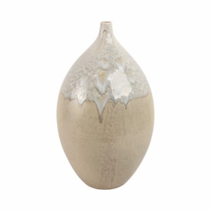 Vaso in ceramica scultoreo arrotondato con finitura testurizzata per soggiorno, camera da letto, decorazioni per la casa - Product Image 1