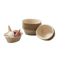 Groothandel 200ml ovale witte wegwerp bioafbreekbare suikerriet bagasse schaal met deksel voor ijs, yoghurt en fruit