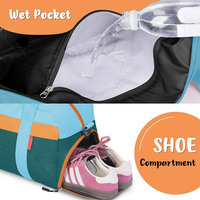 Sac de voyage tendance avec compartiment humide, poche pour trolley, compartiment à chaussures, idéal pour le sport et les cadeaux, en polyester, 20-35L