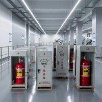 Système d'extinction d'incendie FM200 HFC-227ea en acier inoxydable, sans canalisation, à agent propre, double armoire automatique pour centre de données