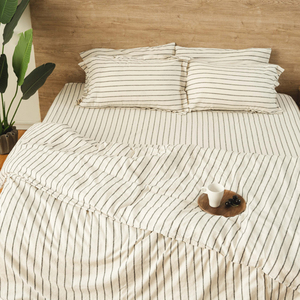 Set di Biancheria da Letto di Lusso in Lino 100% Personalizzato, Queen King <span class=keywords><strong>Matrimoniale</strong></span> Singolo, Include Lenzuola Federe <span class=keywords><strong>Copripiumino</strong></span> - Product Image 1