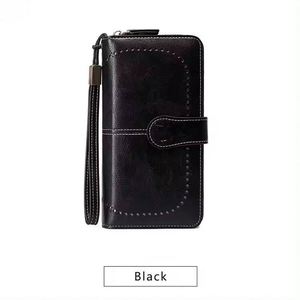 Free Sample travel designer vintage rfid cheap new genuine leather <b>women</b> long <b>wallets</b> clutch - Product Image 1