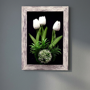 กรอบดอกไม้ประดิษฐ์ไม้รูปสี่เหลี่ยมผืนผ้าติดผนัง-40X23 ซม. (AFF-Frame-12) - Product Image 3