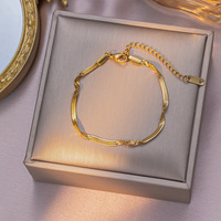 Collier en acier inoxydable YW Fashion avec chaîne torsadée en os de serpent, ensemble de mode pour femmes