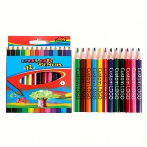 Crayons hexagonaux en bois personnalisés avec logo imprimé, petits crayons miniatures sur mesure, cadeau promotionnel OEM, crayons en bois noirs en vrac - Product Image 1