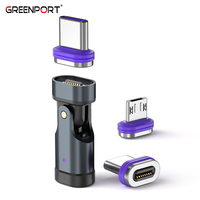 Adaptateur de câble de chargeur magnétique 3 en 1 pour téléphone portable et ordinateur portable, type C (USB-C) vers type C, micro USB et iOS