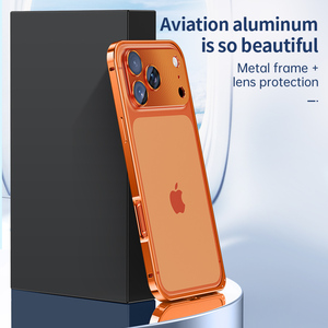 Coque 2-en-1 en métal pour iPhone 17 Pro Max avec film de protection en <span class=keywords><strong>verre</strong></span> <span class=keywords><strong>trempé</strong></span> et boucle de fixation - Product Image 5